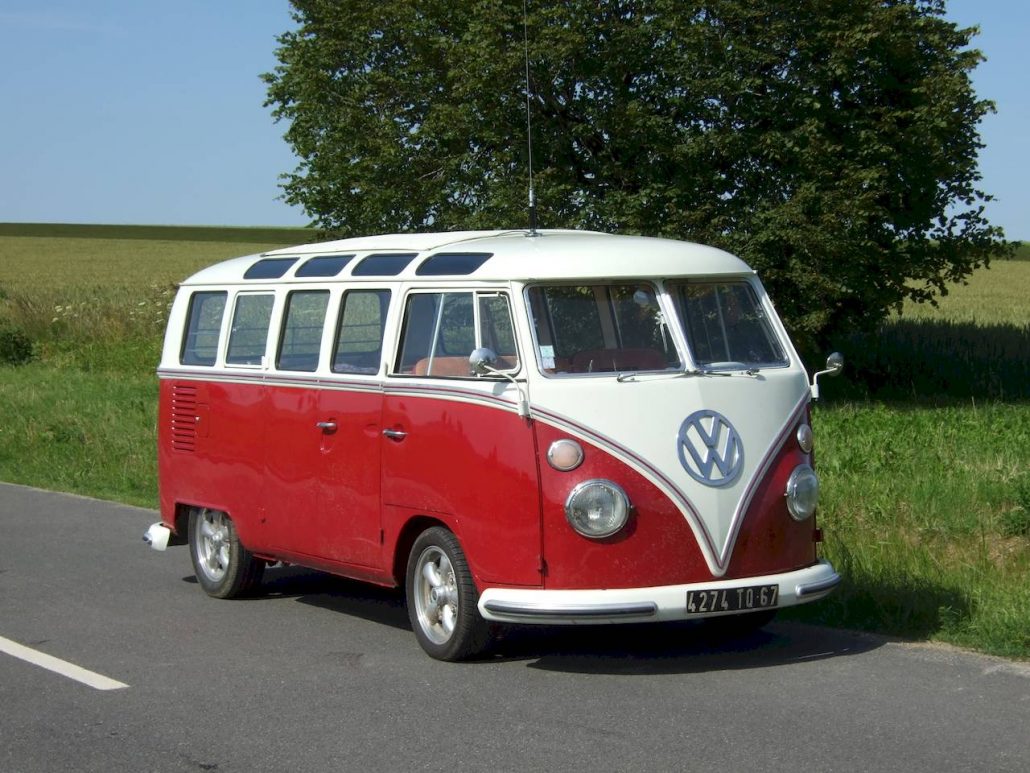 Volkswagen, combi, slow motion interior slow speed country road, 1970 ...